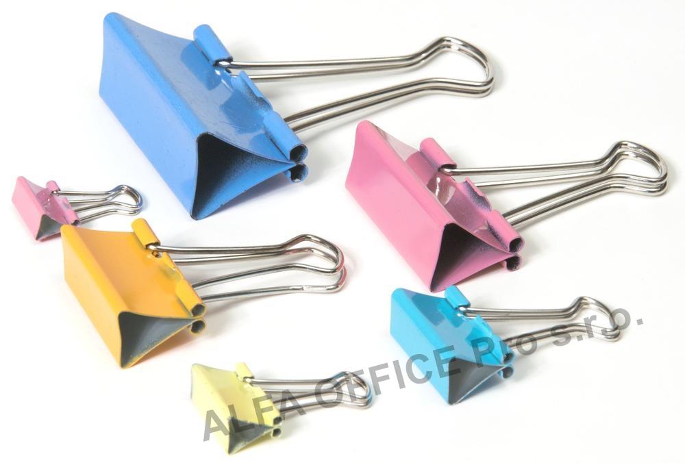 Klipy kovové barevné RON - 25 mm