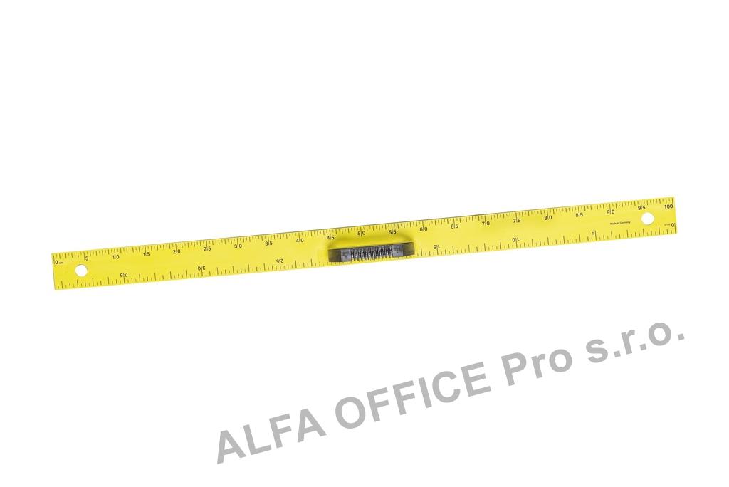 Magnetické pravítko na tabuli WISSNER  - 100 cm / žlutá