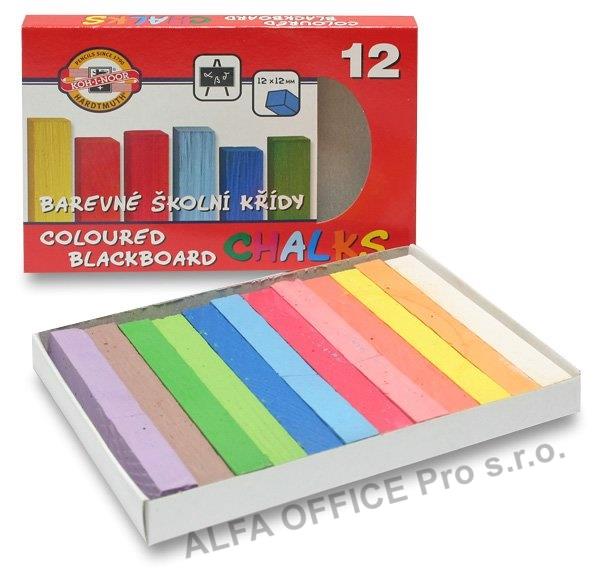 Křídy školní - sada 12 barev