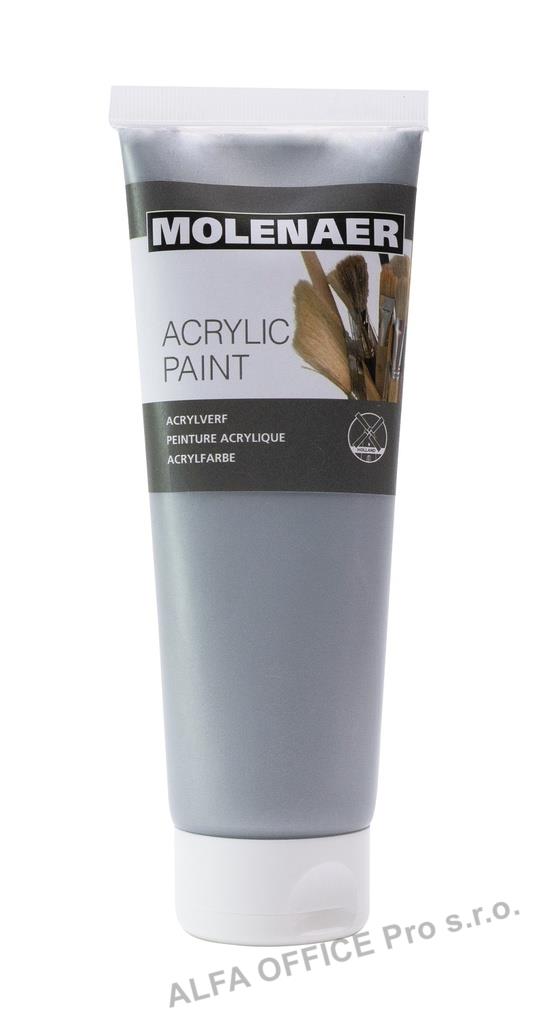 Akrylová barva Molenaer - 250 ml / stříbrná