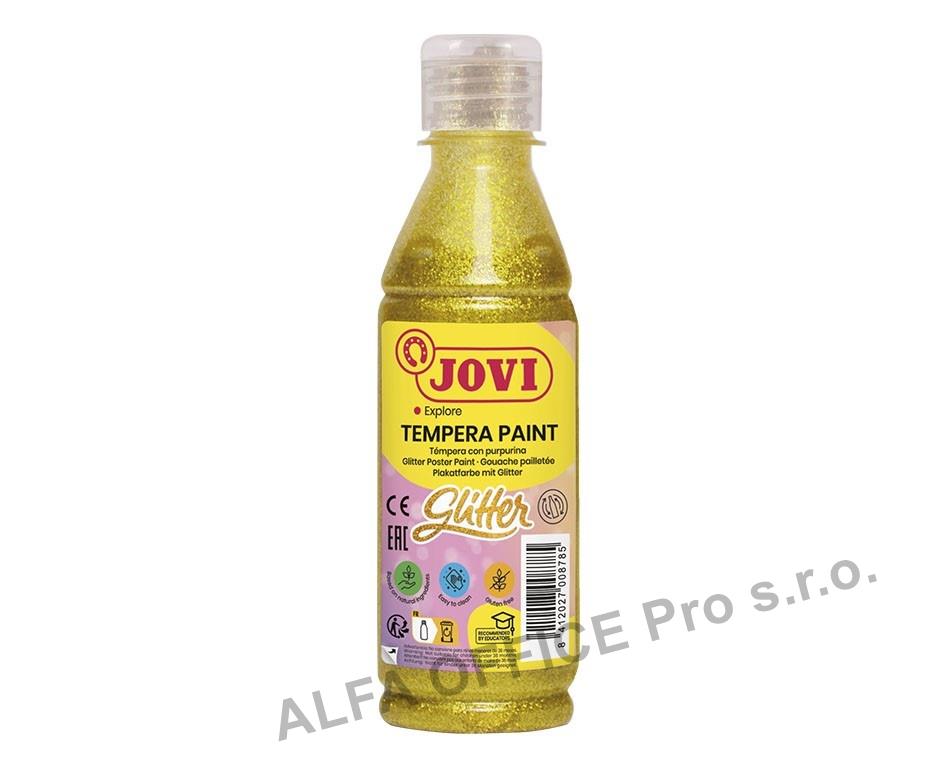 Tekuté temperové barvy JOVI PREMIUM v lahvi - 250 ml / glitr žlutá