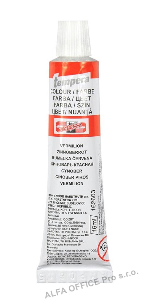 Temperová barva - rumělka červená / tuba 16 ml