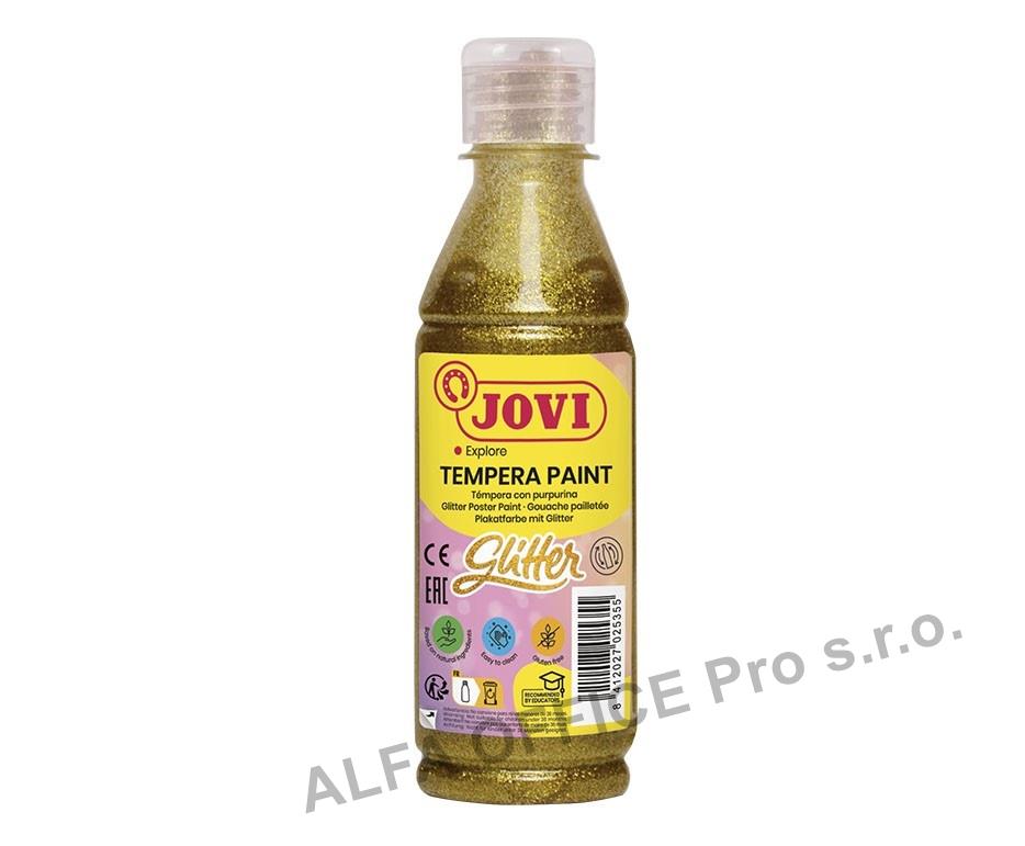 Tekuté temperové barvy JOVI PREMIUM v lahvi - 250 ml / glitr zlatá