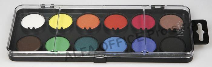 Vodové barvy - 12 barev / průměr 30 mm