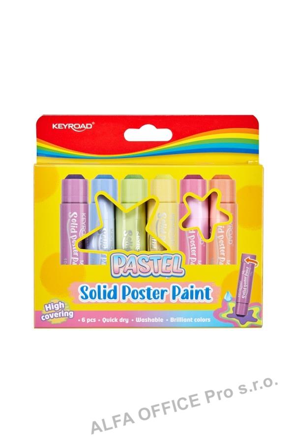 Temperové barvy Keyroad tuhé - pastel / 6 ks