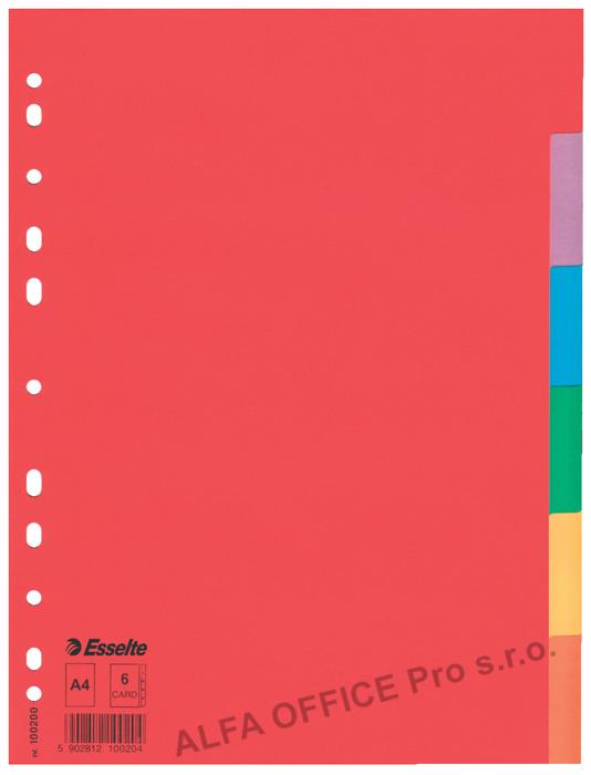 Rozdružovač A4 kartonový Esselte - barevný / 6 listů