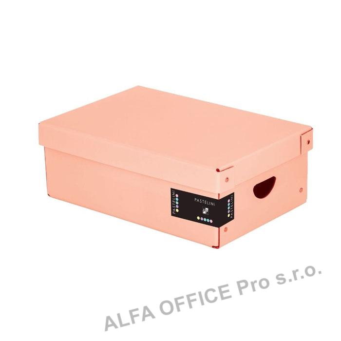 Krabice úložná lamino PASTELINi - oranžová / 35,5 x 24 x 9 cm