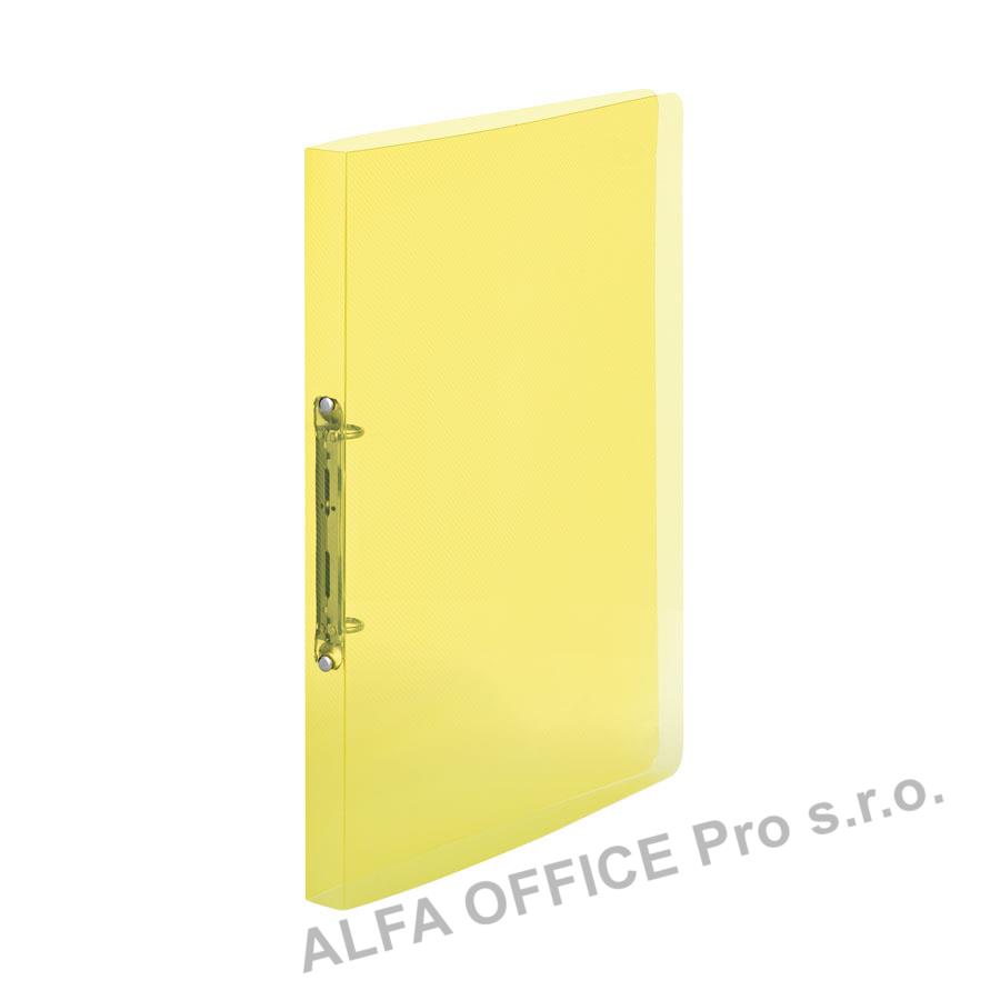 Desky A4 kroužkové průsvitné - 2 - kroužek / žlutá