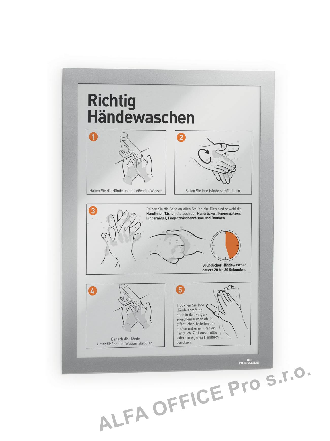 Rámeček samolepicí DURAFRAME® - A4 / stříbrná / 2 ks