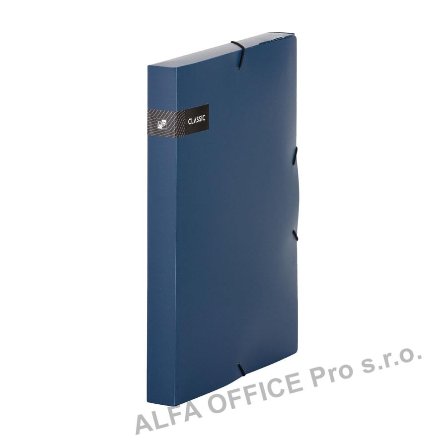Box na spisy A4 s gumou Classic - modrá