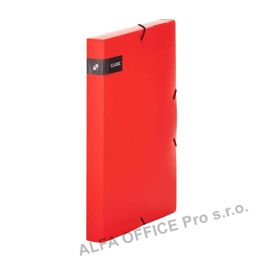 Box na spisy A4 s gumou Classic - červená