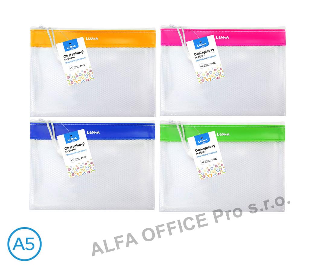 Spisové desky LUMA na zip síťované - A5 / barevný mix