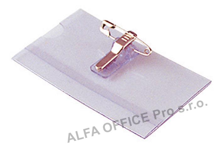 Jmenovka s klipem Concorde - 6 x 9 cm / na šířku / s klipem i špendlíkem