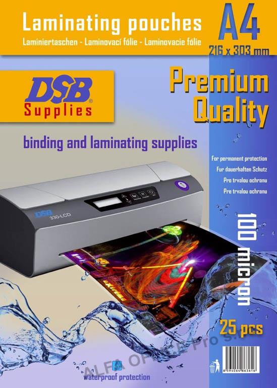 Laminovací fólie / A4 / 25 ks / 100 mikronů