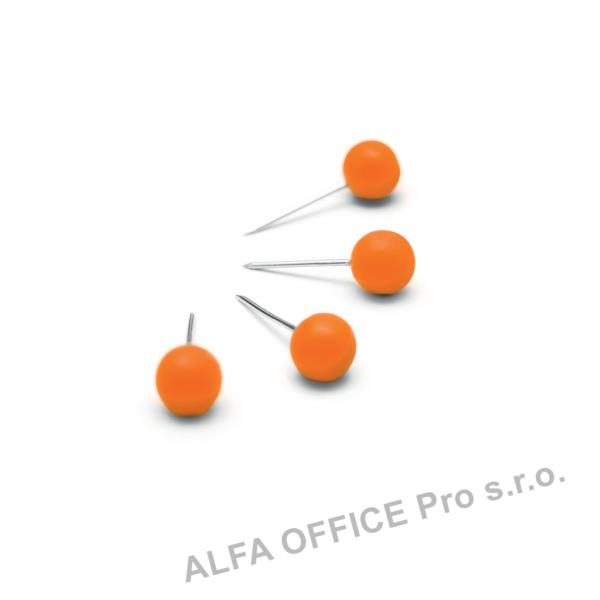 Připínáčky oranžové / 100 ks