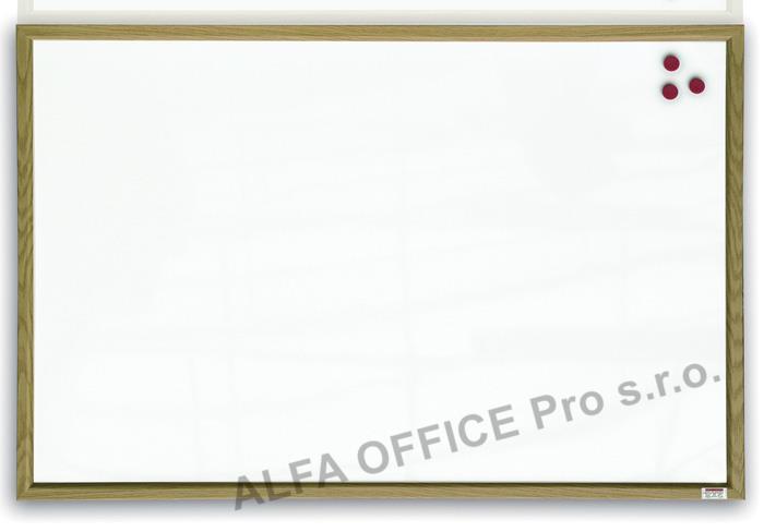 Tabule bílá magnetická v dřevěném rámu - 60 x 40 cm