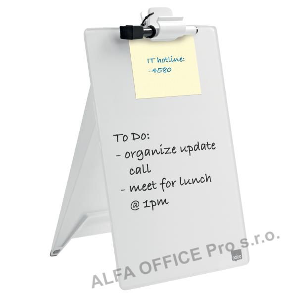 Stolní skleněný flipchart na poznámky - 216 x 297 x 30 cm
