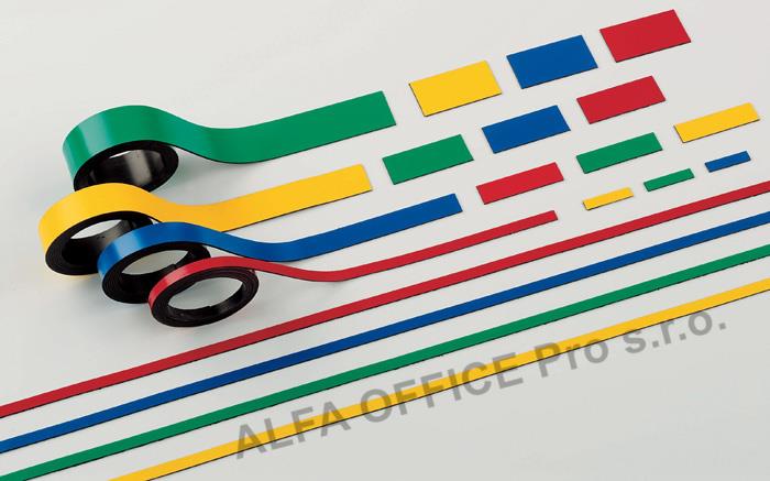 Magnetické pásky Hebel - 20 mm x 1 m / červená / 2 ks