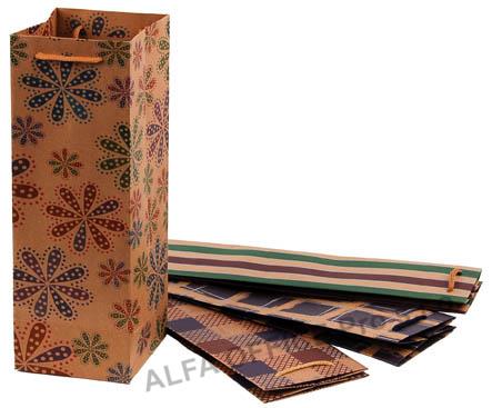 Taška na láhev papírová Craft Ornament / 115 x 8,5 x 355 mm