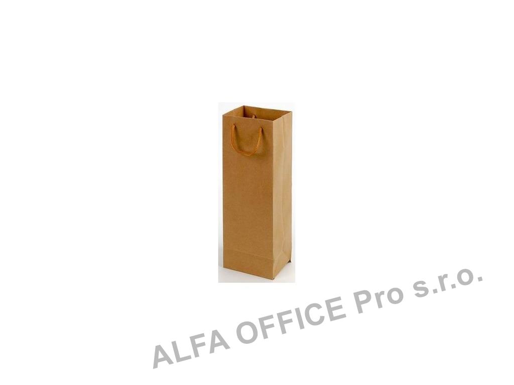 Taška na láhev papírová EKO hnědá  / 115 x 90 x 355 mm