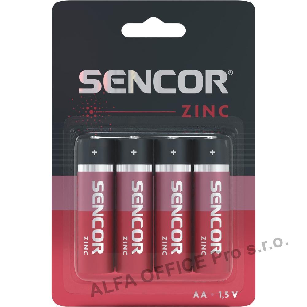 Baterie Sencor zinková tužková AA R6 / 4 ks