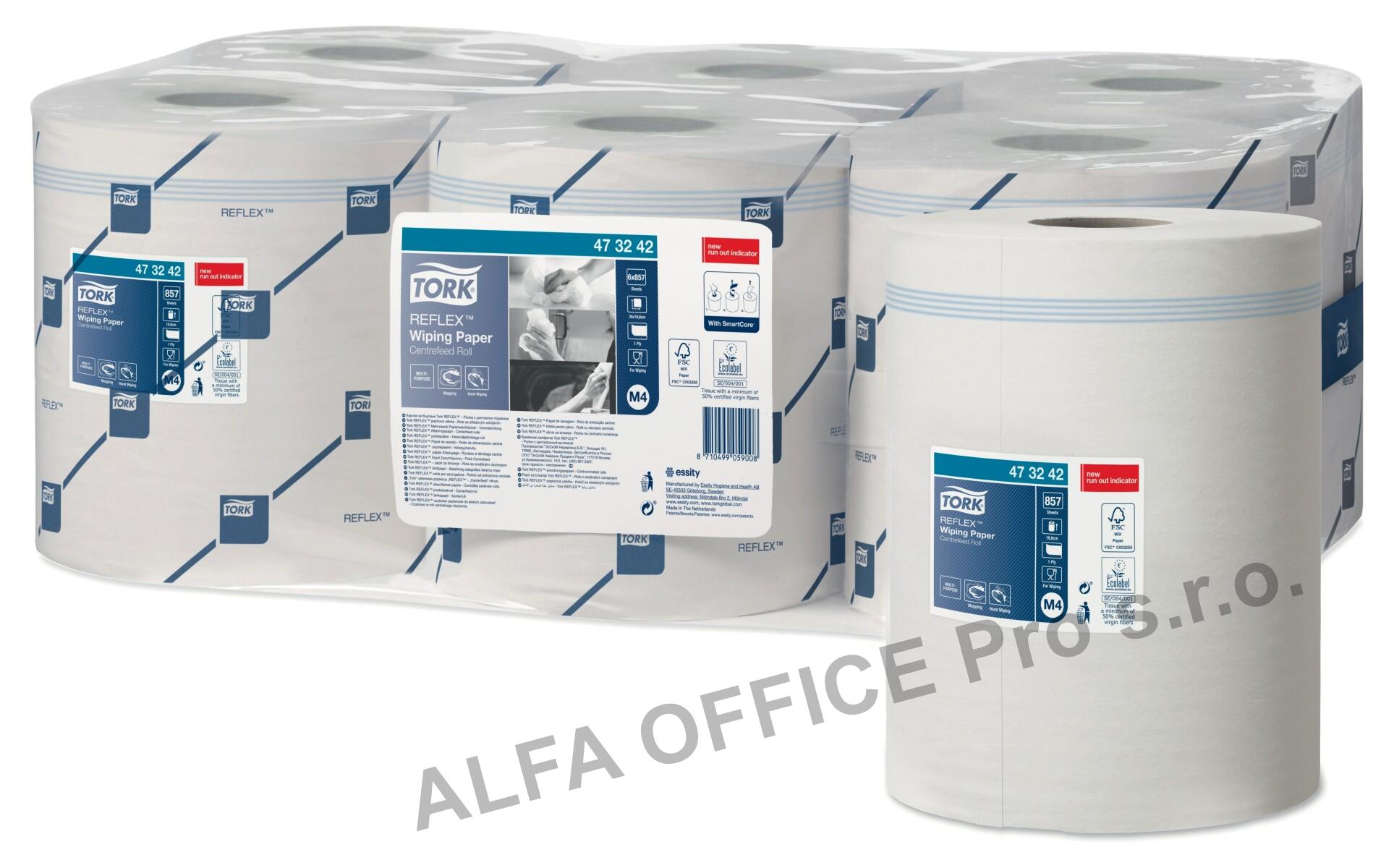 TORK 473242 – Reflex™ MIDI, papírová utěrka, 1vr., 300 m, bílá / 6ks