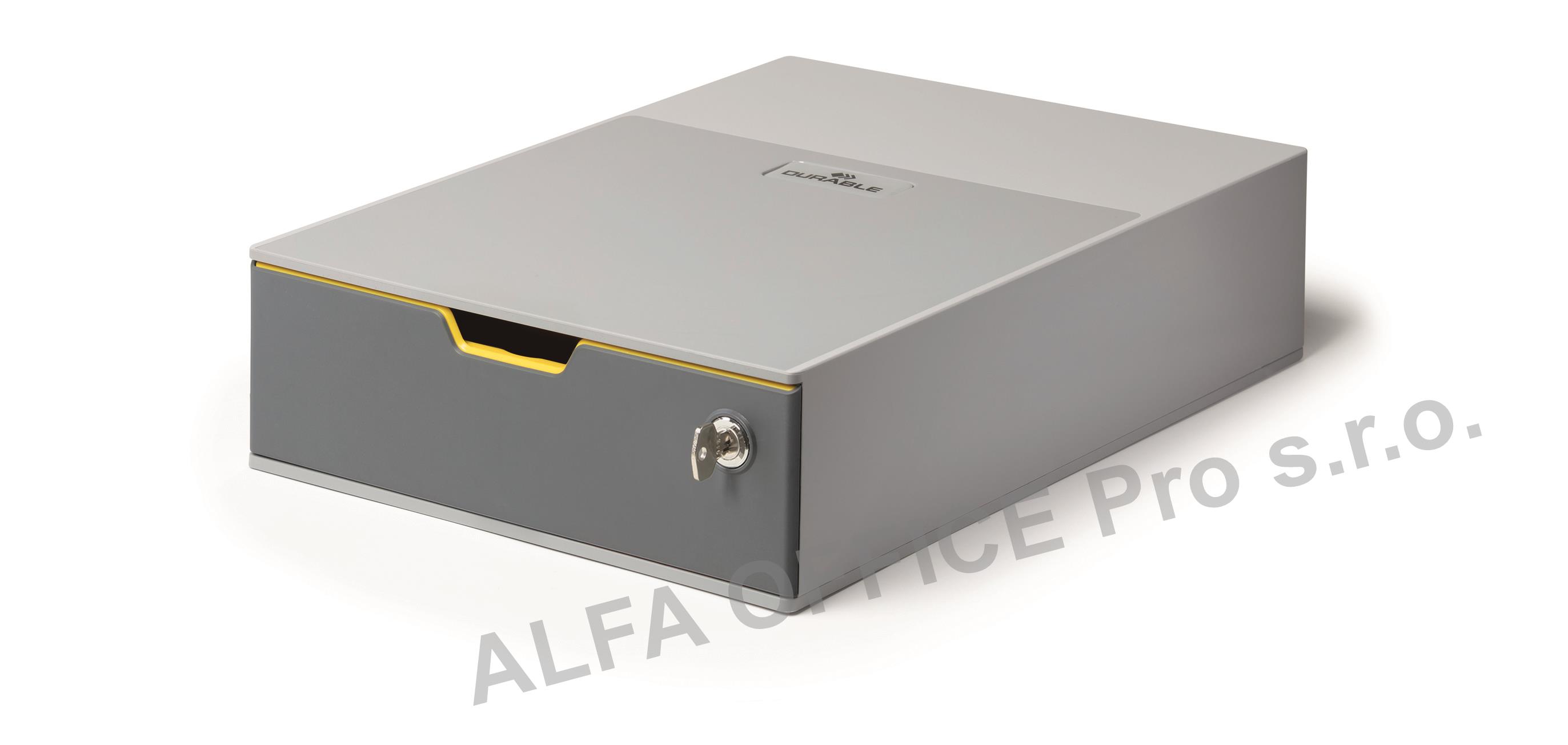 Zásuvkový box VARICOLOR® SAFE - 1 zásuvka + zámek / šedá