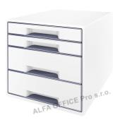 Zásuvkový box Leitz WOW - 2+2 zásuvky / šedá