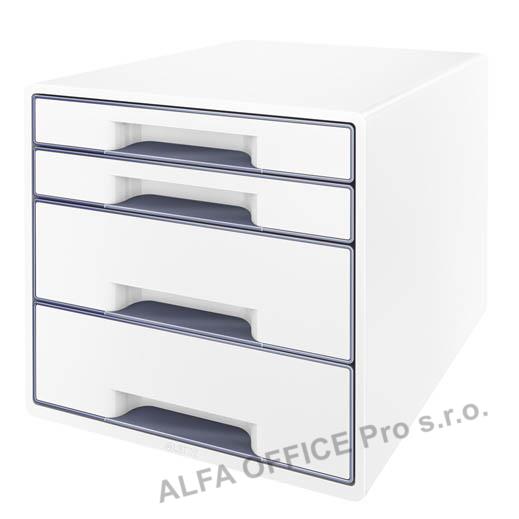 Zásuvkový box Leitz WOW - 2+2 zásuvky / šedá