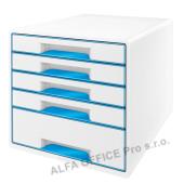 Zásuvkový box Leitz WOW - 4+1 zásuvky / modrá