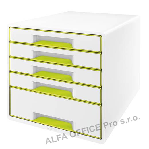 Zásuvkový box Leitz WOW - 4+1 zásuvky / zelená