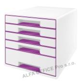 Zásuvkový box Leitz WOW - 4+1 zásuvky / fialová