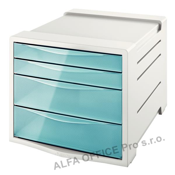 Zásuvkový box Colour´Ice - ledově modrá / 2+2 zásuvky