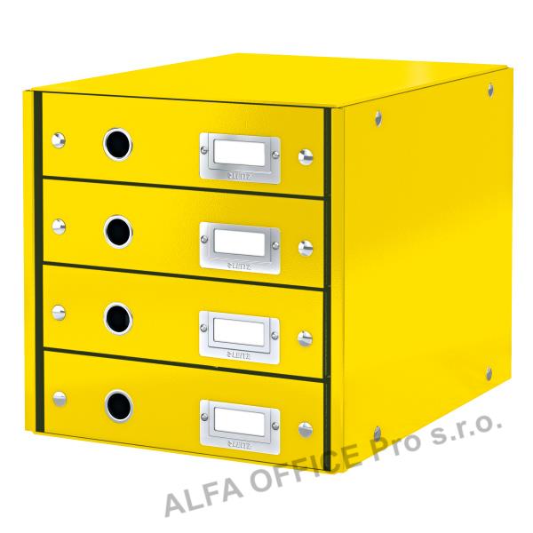 Zásuvkový box Leitz Click & Store - 4 zásuvky / žlutá