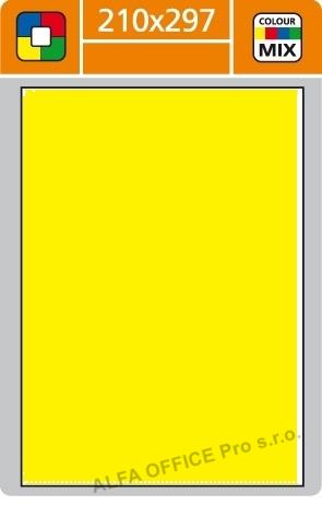 Print etikety A4 pro laserový a inkoustový tisk - 210 x 297 mm (1 etiketa/ arch) žlutá