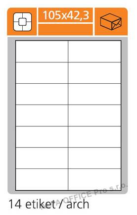 Print etikety A4 PLUS pro laserový a inkoustový tisk - 105 x 42,3 mm (14 etiket / arch)
