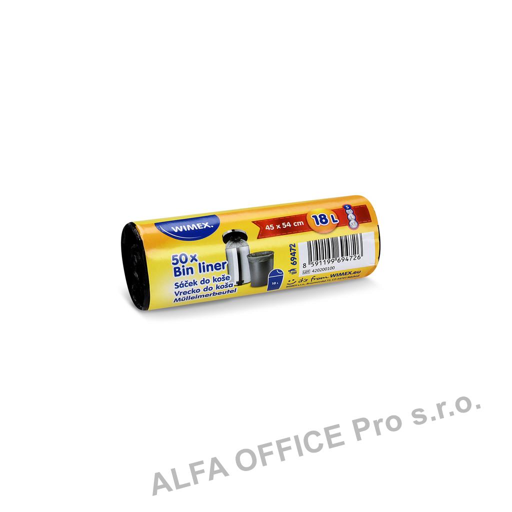 Pytle do koše Wimex - 45x54cm /18l / 50ks / černá