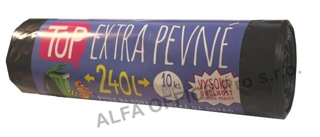 Pytle na odpad Vipor Top - 100x125cm / 240l / 10ks / 35my / černá / extra pevné