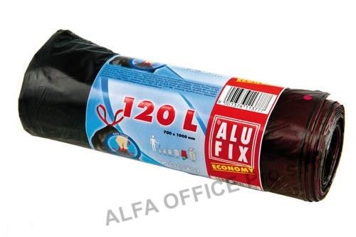 Pytle do koše Alufix Basic - 70x100cm / 120l / 17my / 10 ks / černá