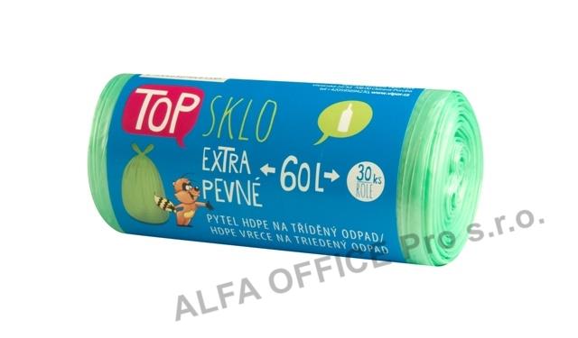 Pytle do koše na tříděný odpad - 60L / 30 ks / 14 my / zelené