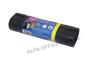 Pytle do koše Vipor Top stahovací - 50x60cm / 35l / 30my / 15ks / černá / extra pevné