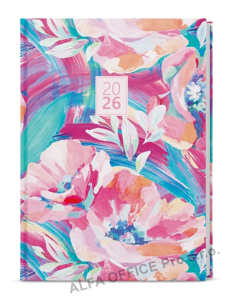 Diář LAMINO - A5 / týdenní / růžová