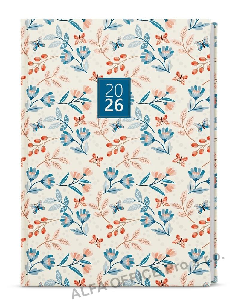 Diář LAMINO - B6 / denní / motýli