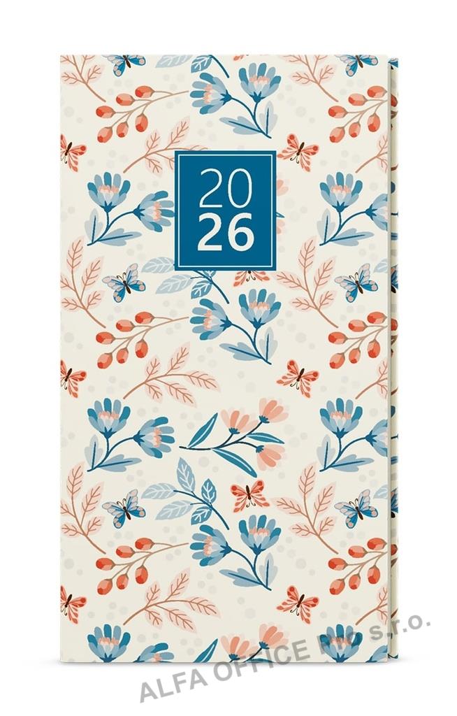 Diář LAMINO - týdenní kapesní / motýli