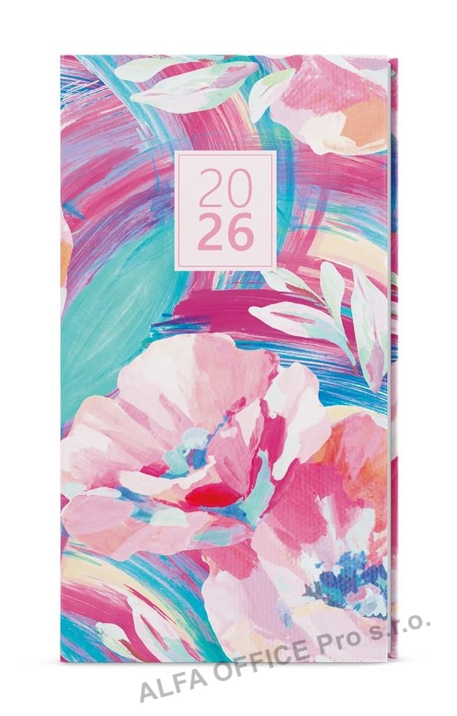 Diář LAMINO - týdenní kapesní / růžová