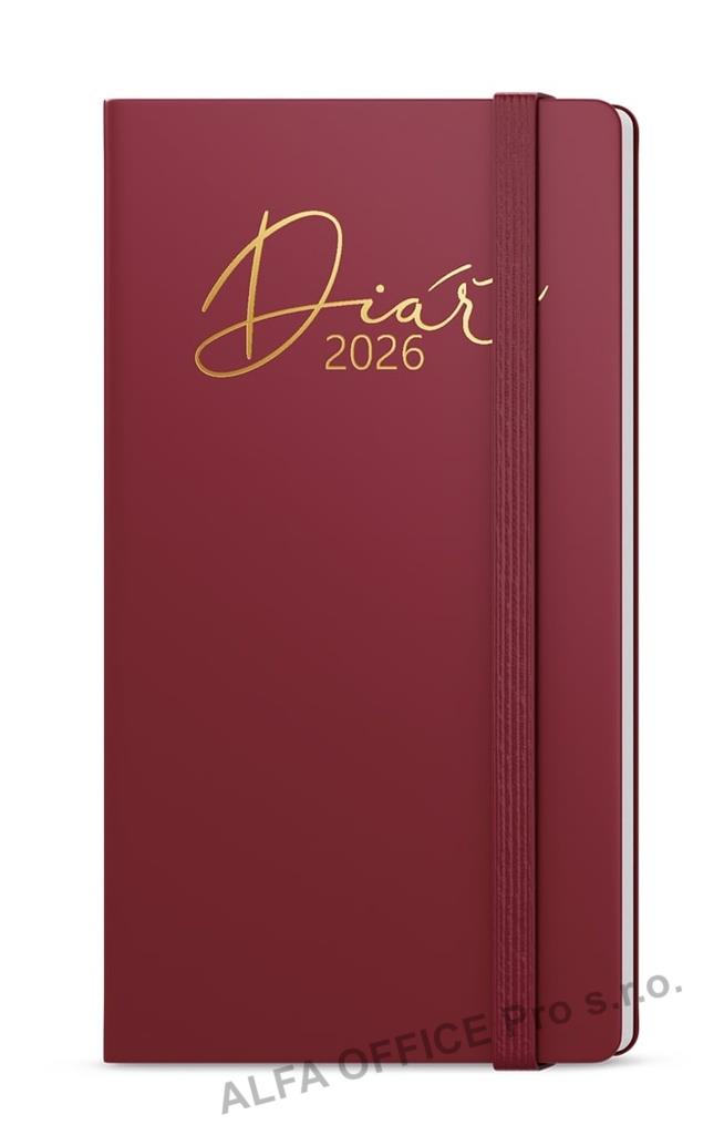 Diář LUXI - týdenní kapesní / bordó