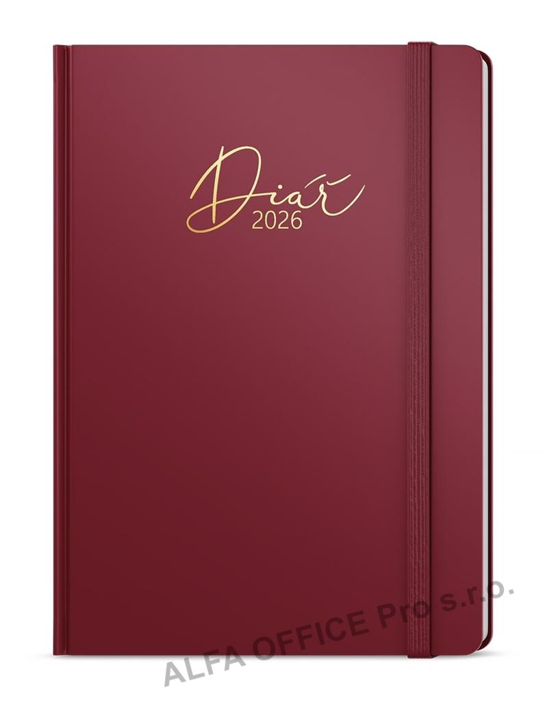 Diář LUXI - A5 / denní / bordó