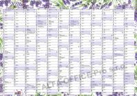 Plánovací roční nástěnná mapa - Levandule / BKA1