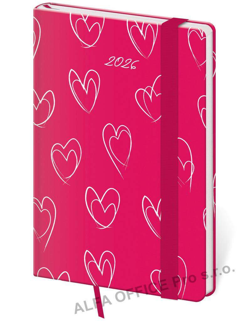 Diář VARIO - týdenní kapesní / Hearts