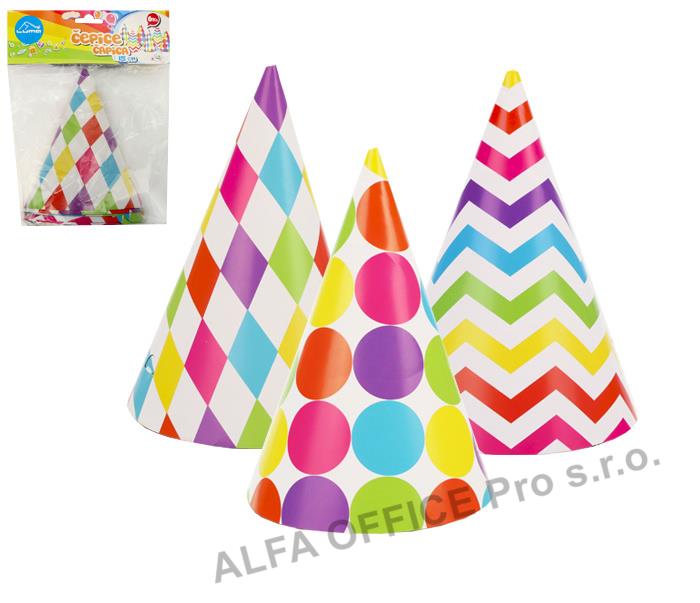 Kloboučky papírové party - 6 ks